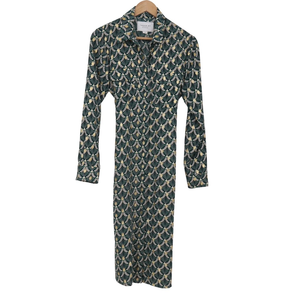 The Shirt by Rochelle Behrens Dress Womens S Green Fan Print Excellent